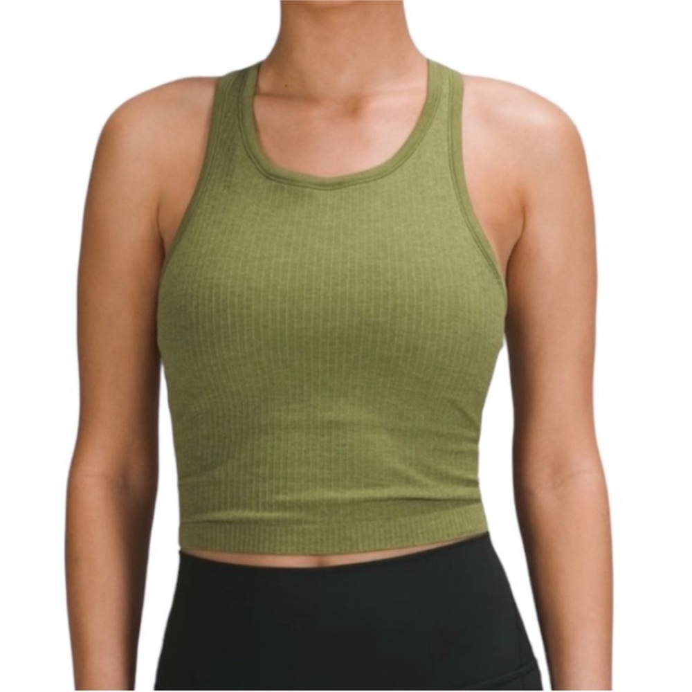 ❤️ Lululemon Green Foliage Ebb to Street Crop Tank